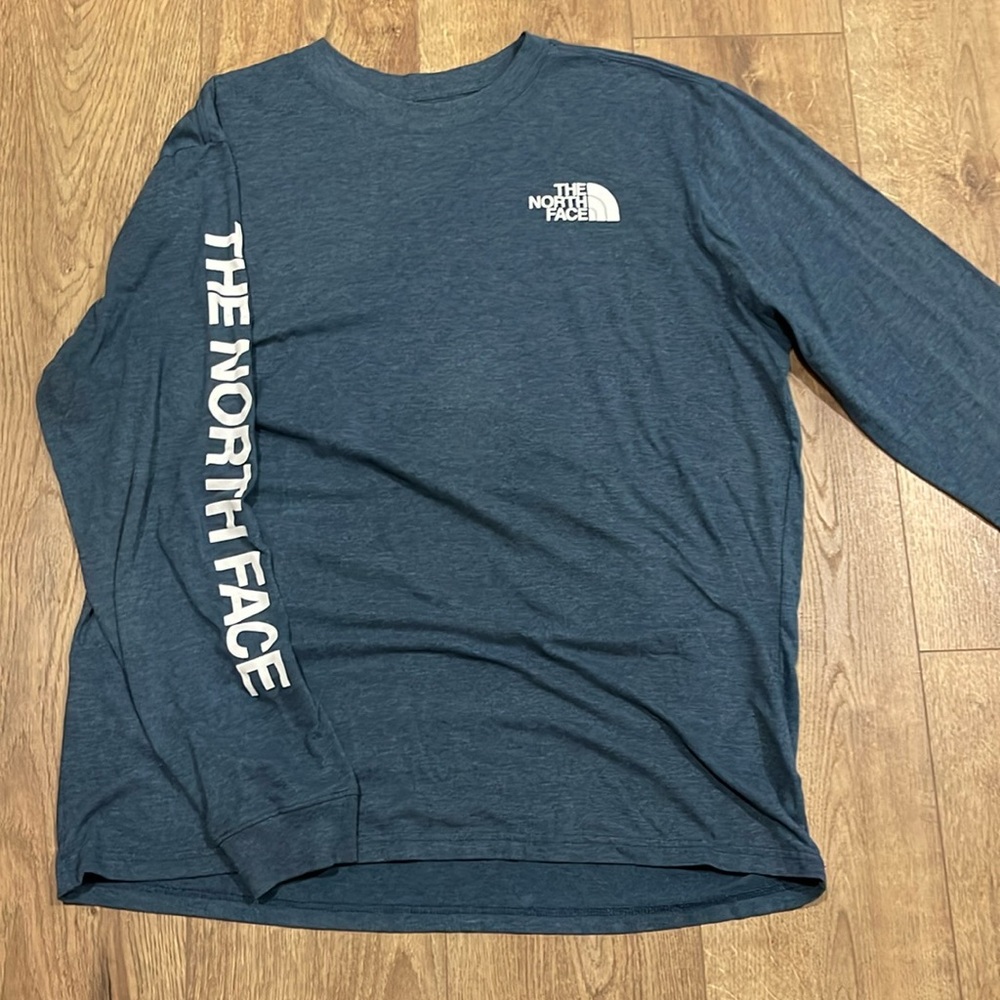 north face blue long sleeve